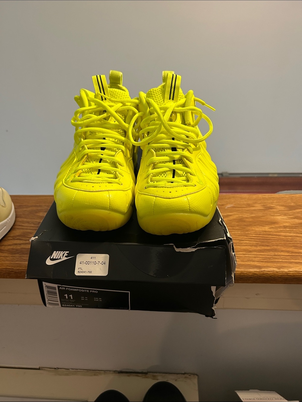 Nike Men Neon Yellow Foamposite Sneakers